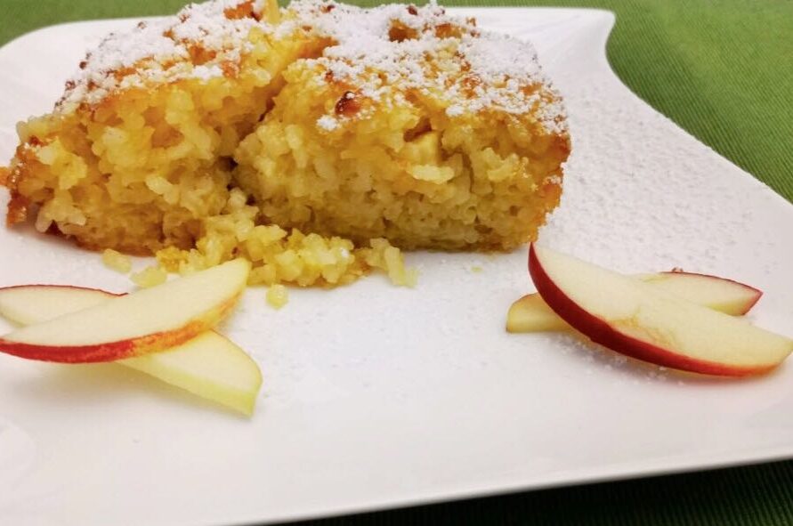 Apfel Reisauflauf angerichtet