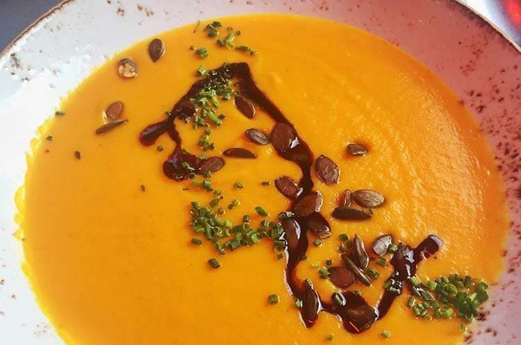 Kürbissuppe Kürbissuppe Gelb Teller Demo